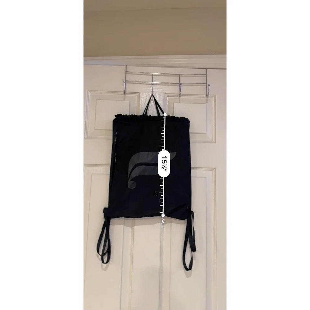Fabletics Black Drawstring Backpack Quilted Cinch Gym Bag Logo Lightweight